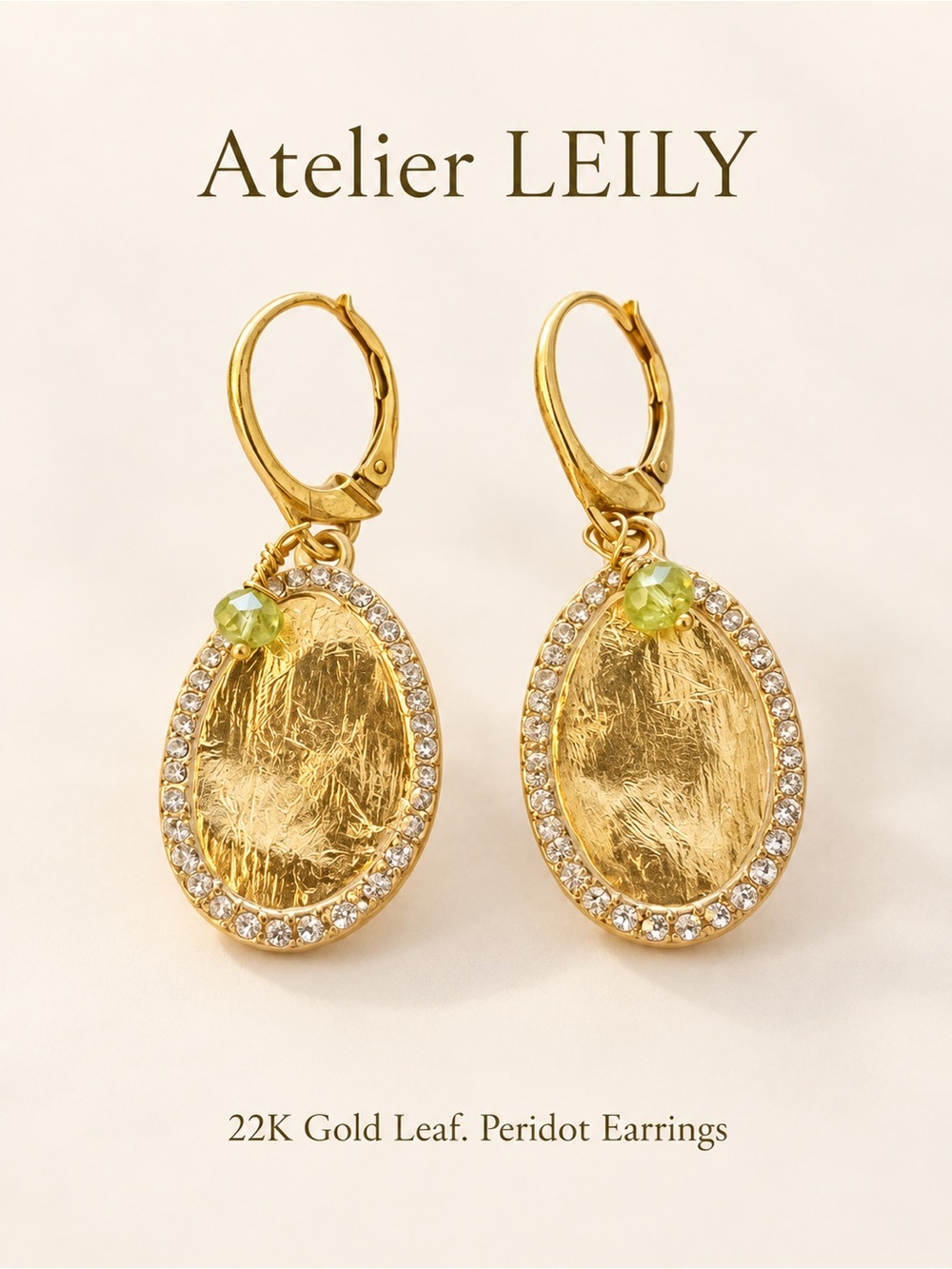 Gold Peridot Drop Earrings